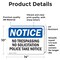 Signmission No Trespassing No Soliciting Police Take Notice OSHA Notice Sign, Vinyl Decal, 14in W x 10in L, 2PK OS-2PACK-NS-D-1014-L-14941 - alternate 2